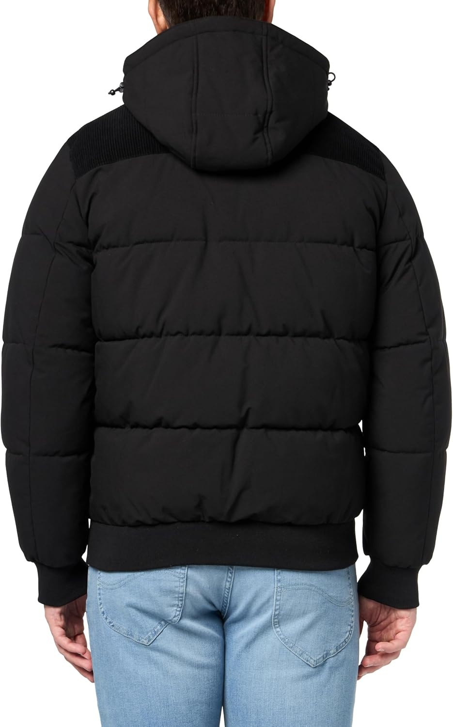 image:imageNautica Mens Lightweight Mix Media Bomber Jacket Mechanical Stretch WaterResistant CoatBlack