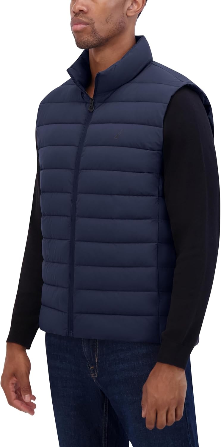 image:imageNautica Mens Lightweight Puffer Vest Wind amp WaterResistantAbyss
