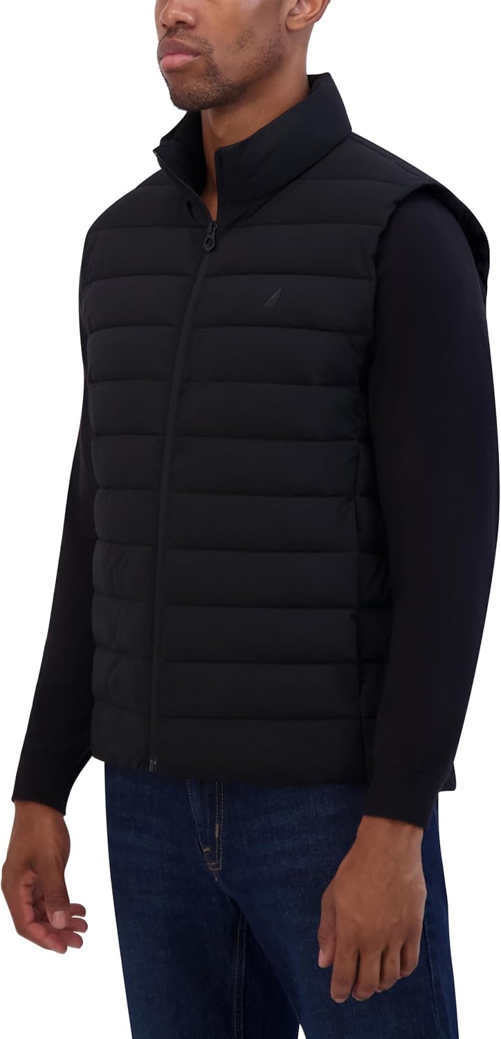 image:imageNautica Mens Lightweight Puffer Vest Wind amp WaterResistantBlack