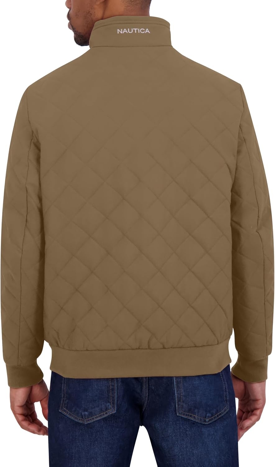 image:imageNautica Mens Lightweight Quilted Bomber Jacket Mechanical Stretch Wind amp WaterresistantErmine