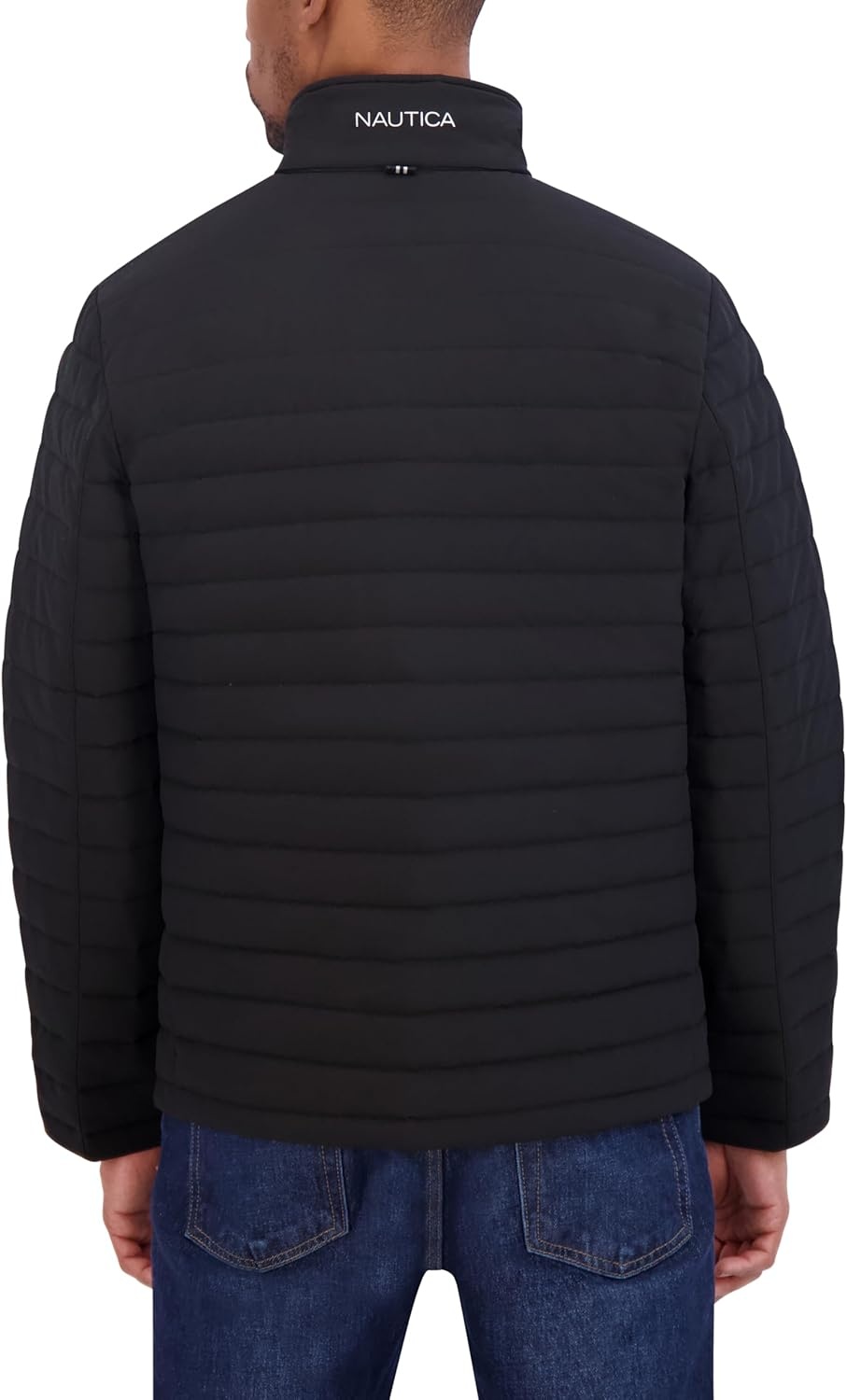 image:imageNautica Mens Lightweight Quilted Puffer Jacket Full Zip Transitional OuterwearBlack