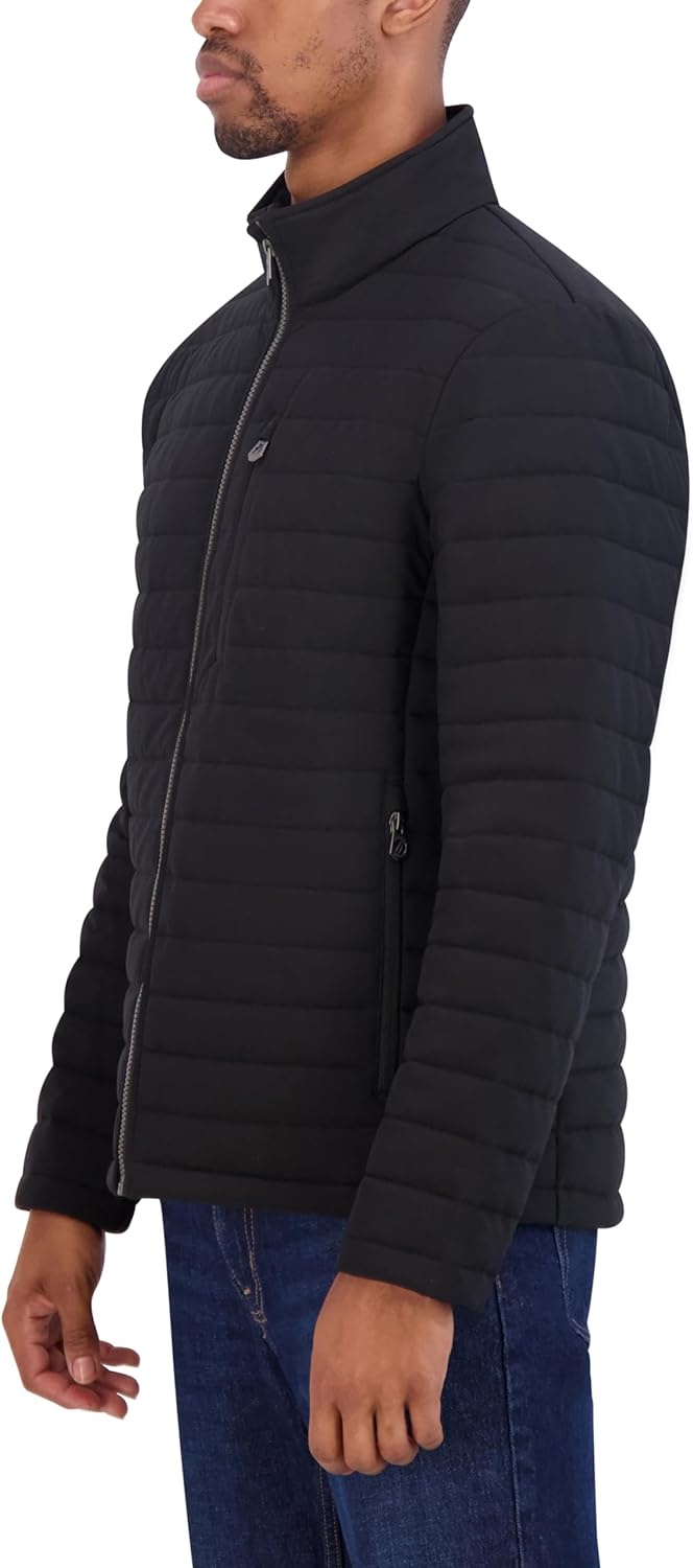 image:imageNautica Mens Lightweight Quilted Puffer Jacket Full Zip Transitional OuterwearBlack
