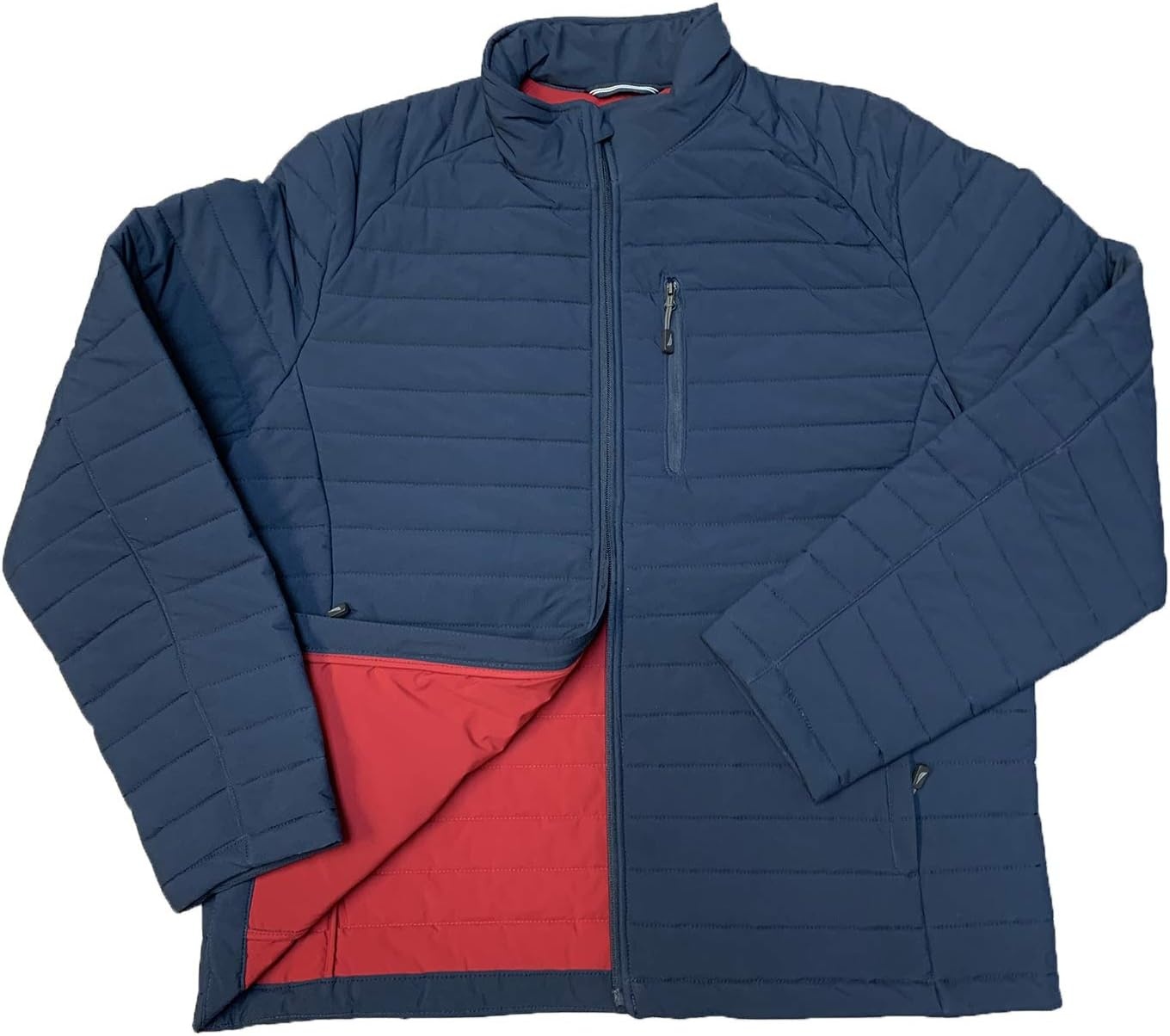 image:imageNautica Mens Lightweight Quilted Puffer Jacket Full Zip Transitional OuterwearDenim
