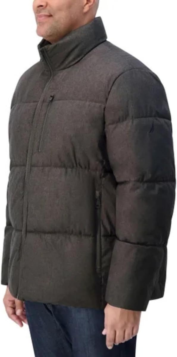 image:imageNautica Mens Lightweight Quilted Puffer Jacket Full Zip Transitional OuterwearErmine