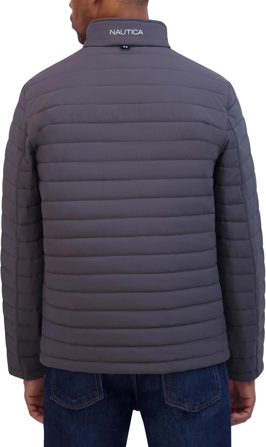 image:imageNautica Mens Lightweight Quilted Puffer Jacket Full Zip Transitional OuterwearMetal Grey