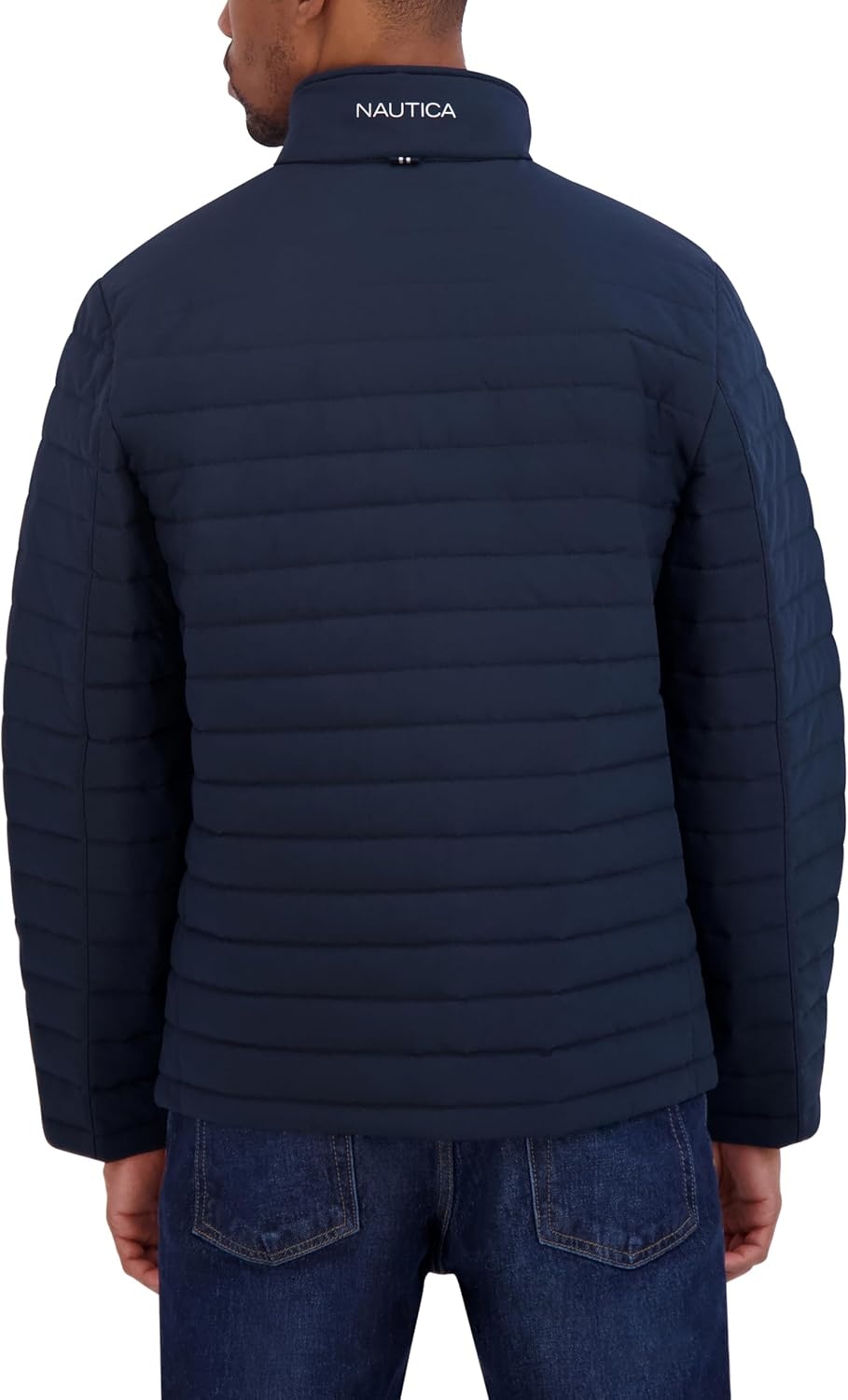image:imageNautica Mens Lightweight Quilted Puffer Jacket Full Zip Transitional OuterwearNavy