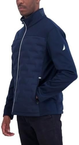 image:imageNautica Mens Lightweight Softshell Jacket Bonded Fleece Lining Regular Big amp Tall SizesBluenight