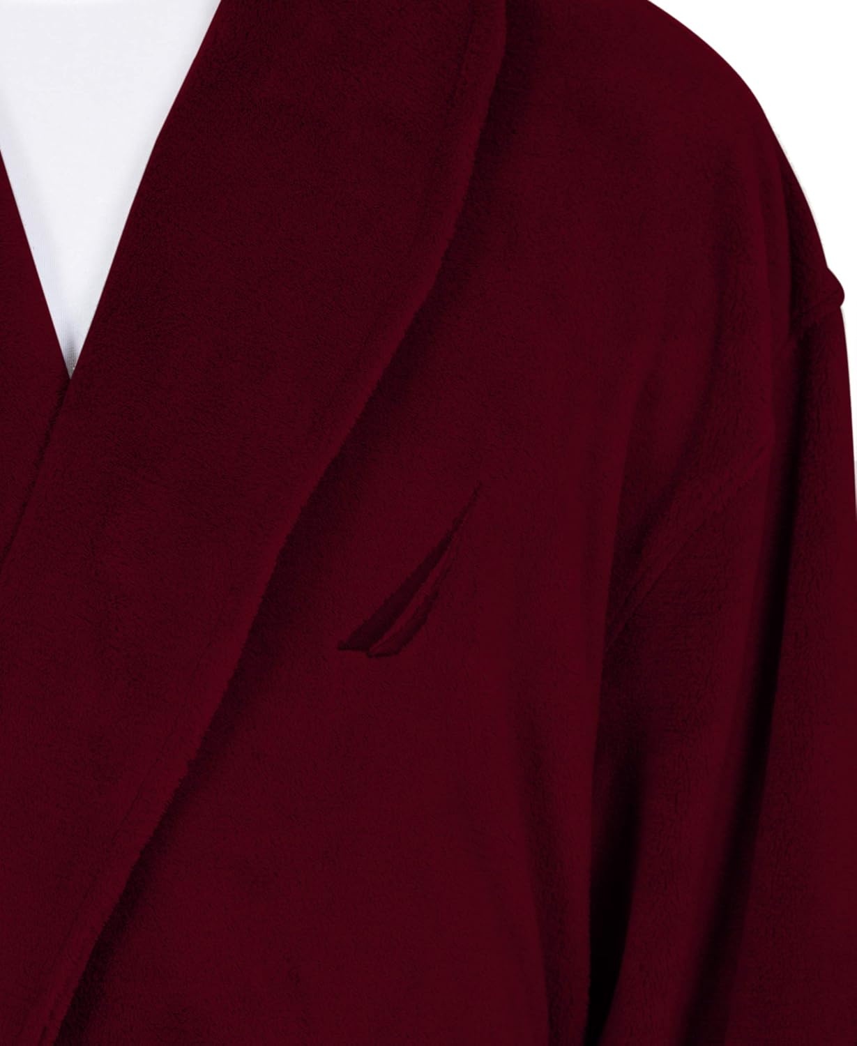 image:imageNautica Mens Long Sleeve Cozy Soft Plush Shawl Collar RobeBurgundy