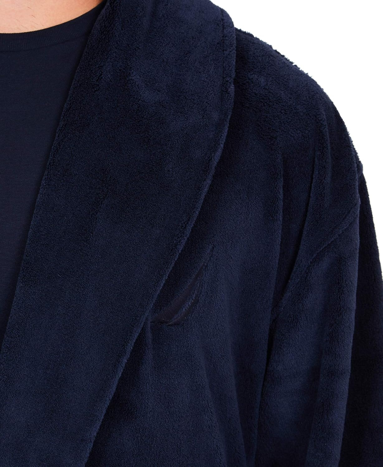 image:imageNautica Mens Long Sleeve Cozy Soft Plush Shawl Collar RobeNavy