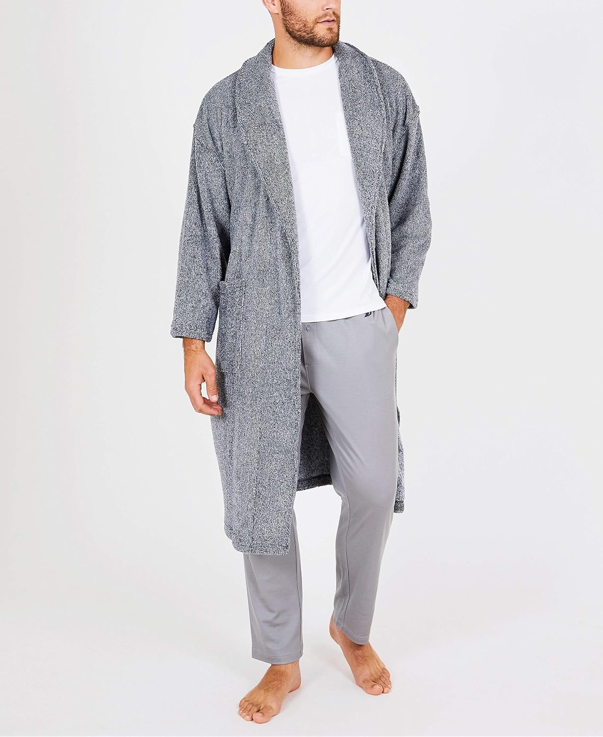 image:imageNautica Mens Long Sleeve Cozy Soft Plush Shawl Collar RobeNavy Kr06f7
