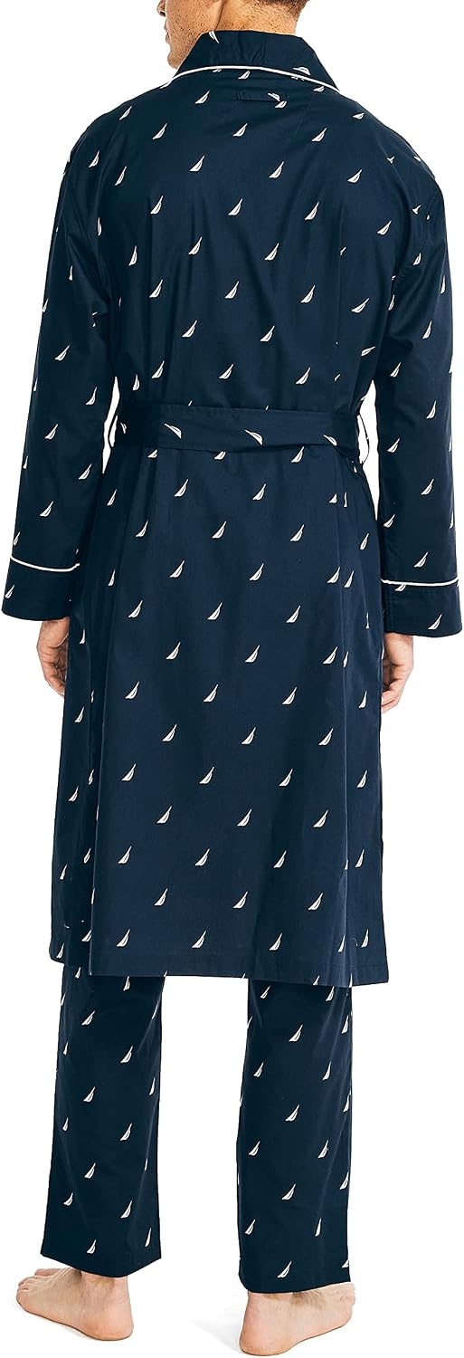 image:imageNautica Mens Long Sleeve Lightweight Cotton Woven RobePeacoat