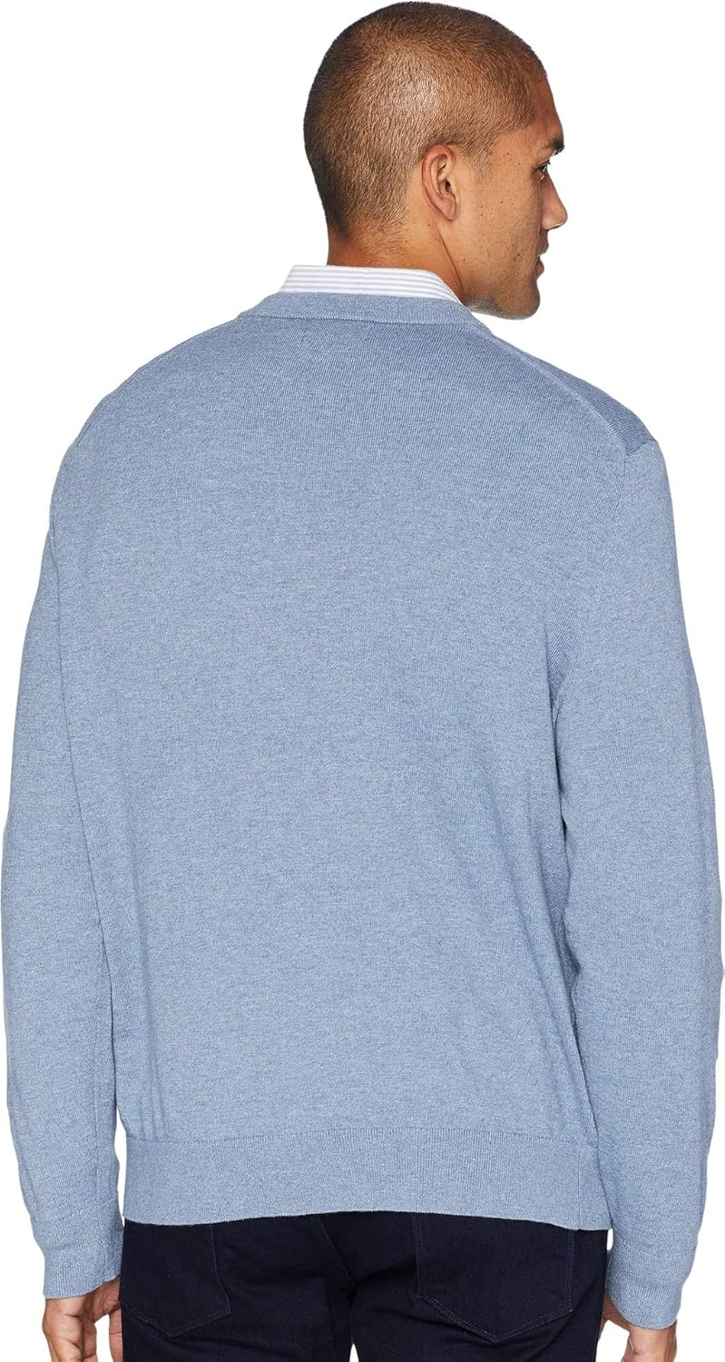 image:imageNautica Mens Long Sleeve Solid Classic VNeck SweaterDeep Anchor Heather