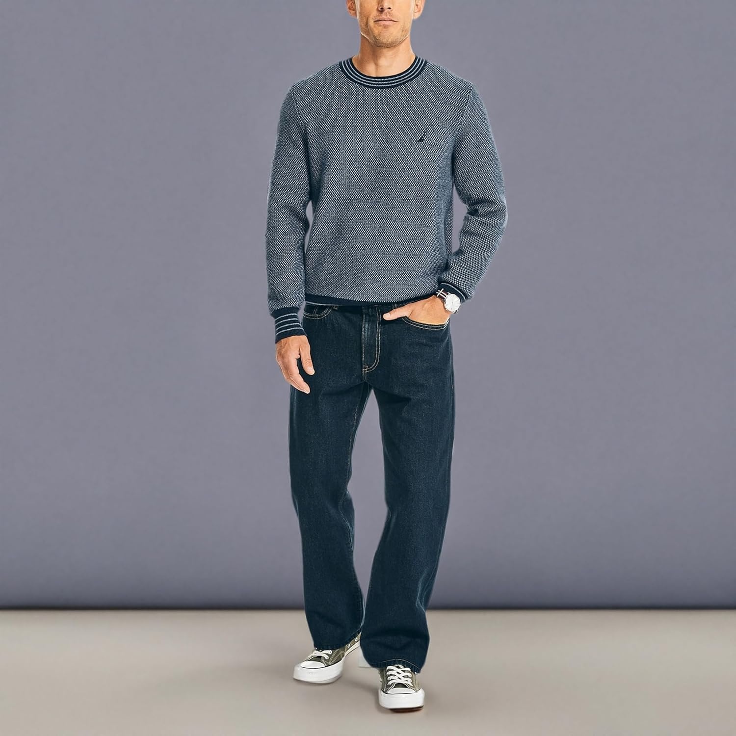image:imageNautica Mens Loose Fit DenimPure Ocean Wash