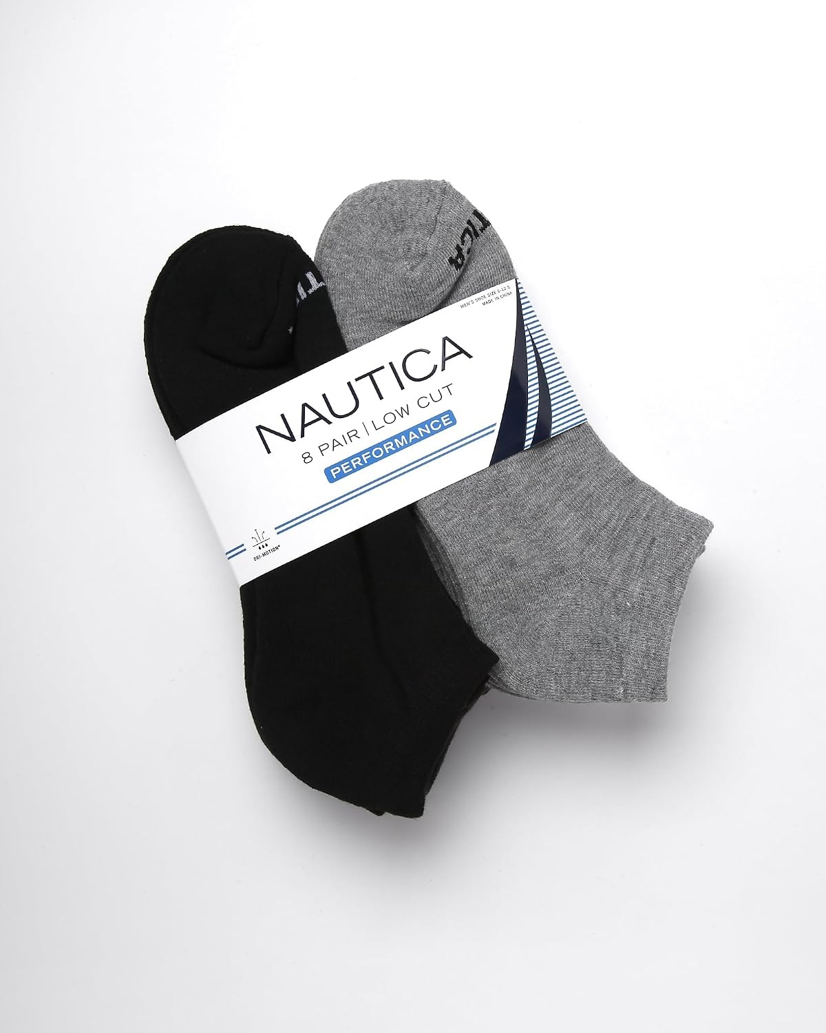 image:imageNautica Mens Low Cut Socks 8 Pack Soft Stretch Cushioned Athletic Ankle Socks for Men for Sports and Running Size 6125BlackGrayWhite