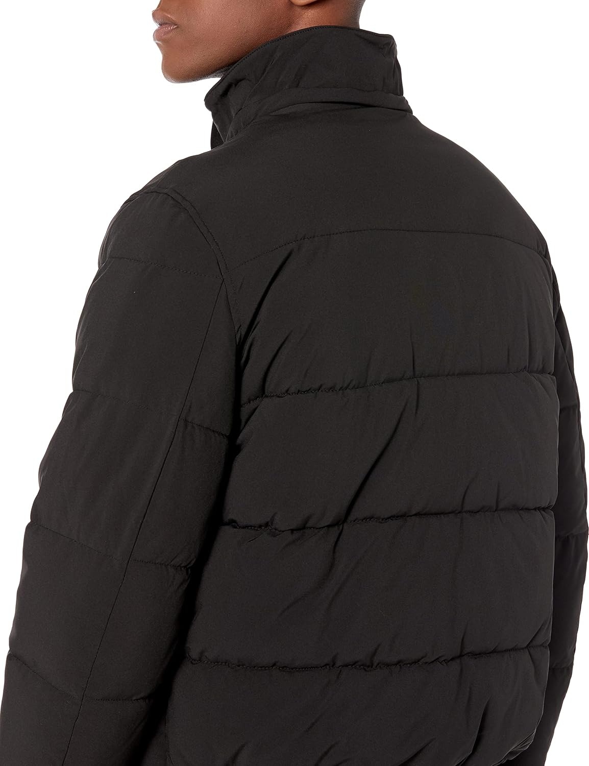 image:imageNautica Mens Midweight Faux Memory Puffer Jacket Adjustable Hood Insulated Quilted Winter CoatCaviar