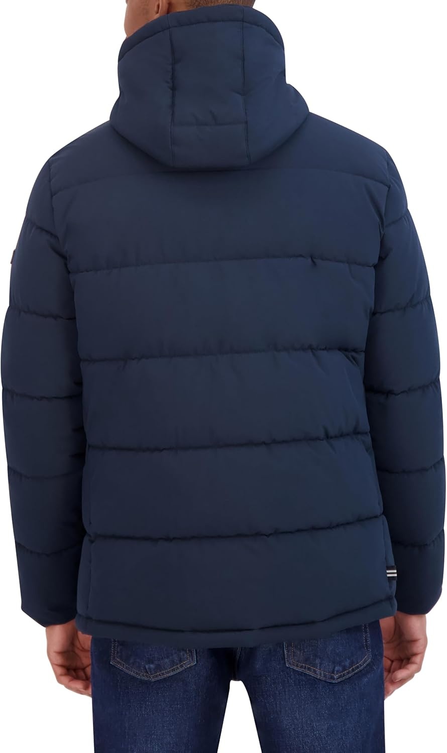 image:imageNautica Mens Midweight Faux Memory Puffer Jacket Adjustable Hood Insulated Quilted Winter CoatDeep Seas