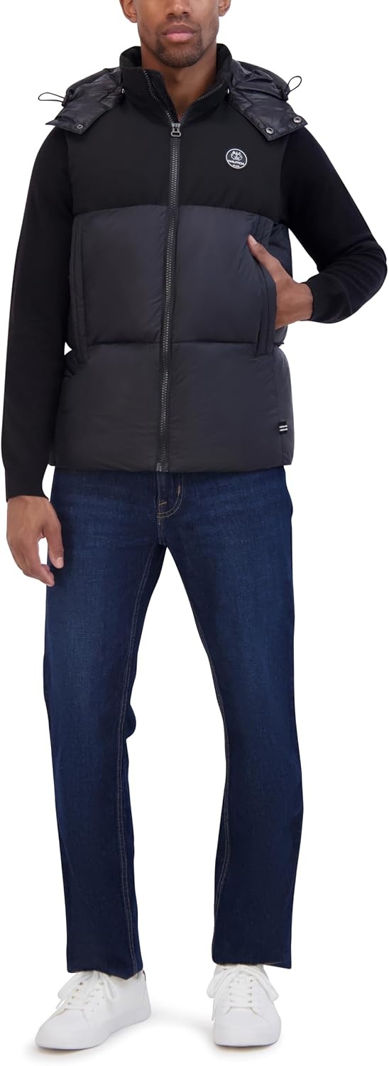 image:imageNautica Mens Mixed Sheen Quilted VestBlack