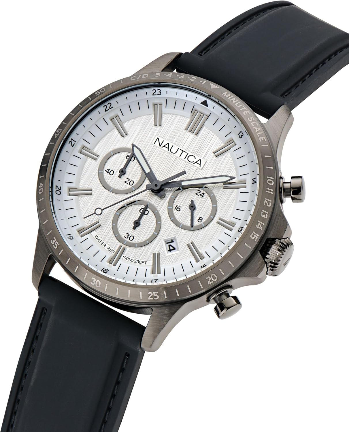 image:imageNautica Mens NCT Blue Ocean Chronograph WatchBlackSilverGunmetal
