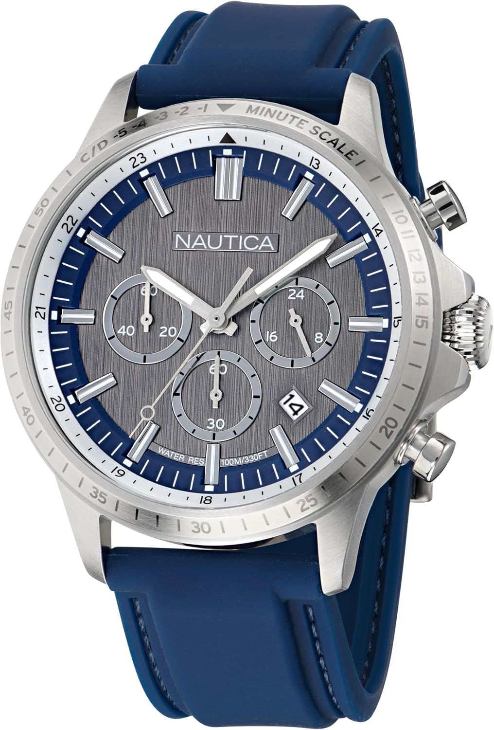 image:imageNautica Mens NCT Blue Ocean Chronograph WatchBlueBlackSilver