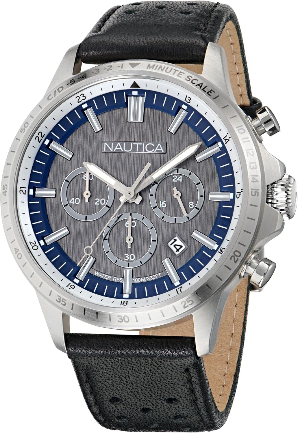 image:imageNautica Mens NCT Blue Ocean Chronograph WatchBlueBlackSilver