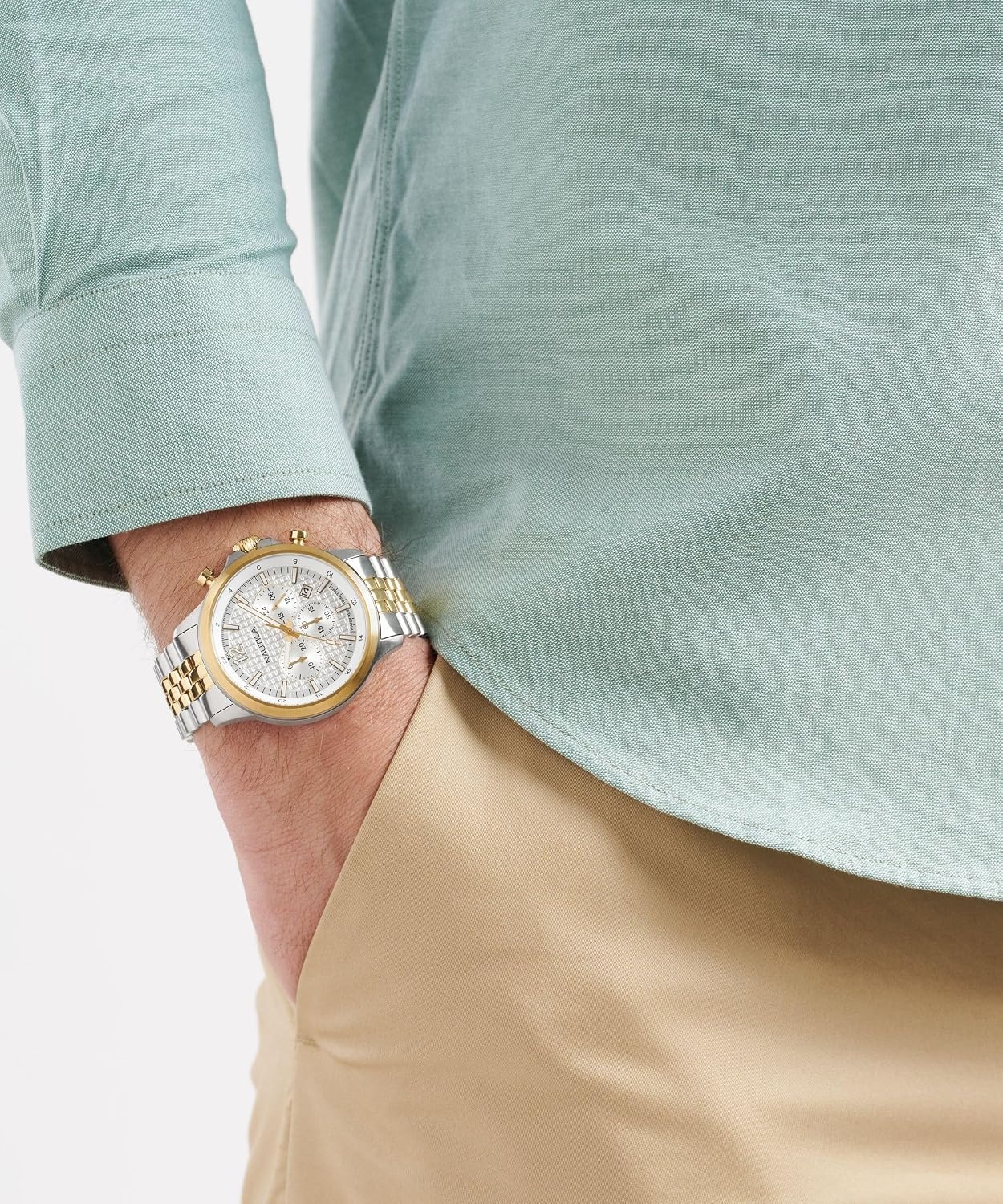 image:imageNautica Mens NCT Blue Ocean Chronograph WatchGoldSilverWhiteGoldSilver