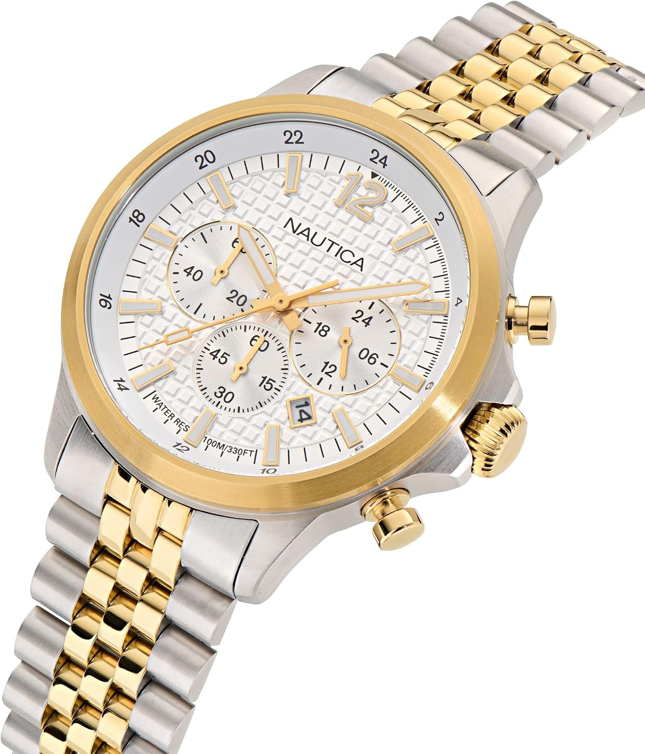 image:imageNautica Mens NCT Blue Ocean Chronograph WatchGoldSilverWhiteGoldSilver