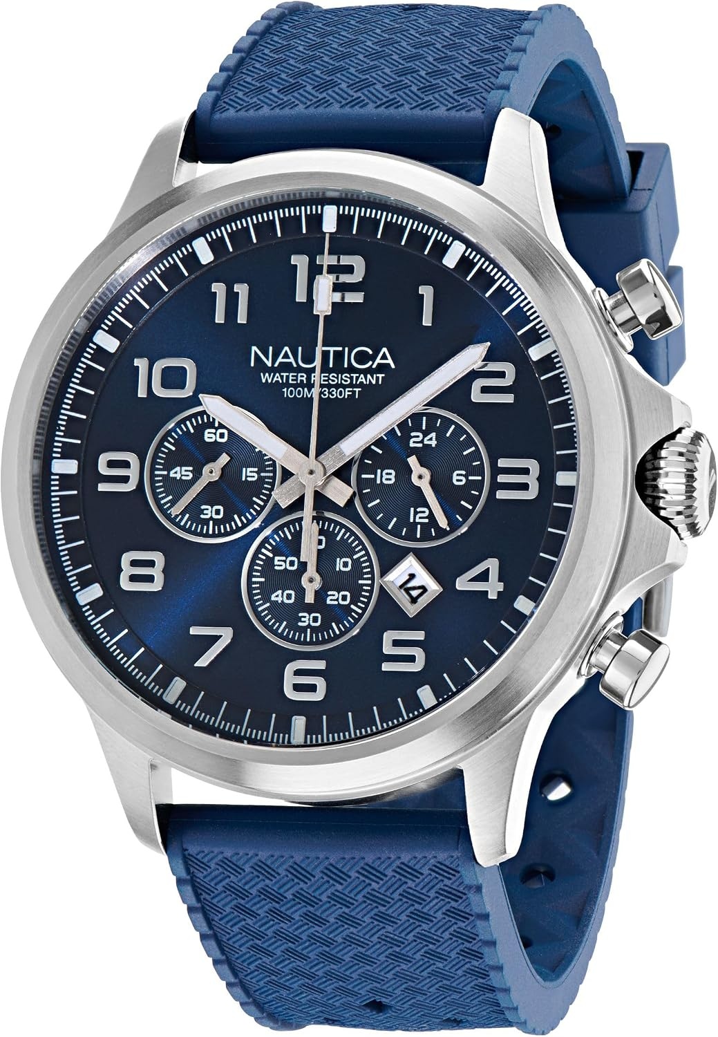 image:imageNautica Mens NCT Blue Ocean Chronograph WatchSilverBlueSilver