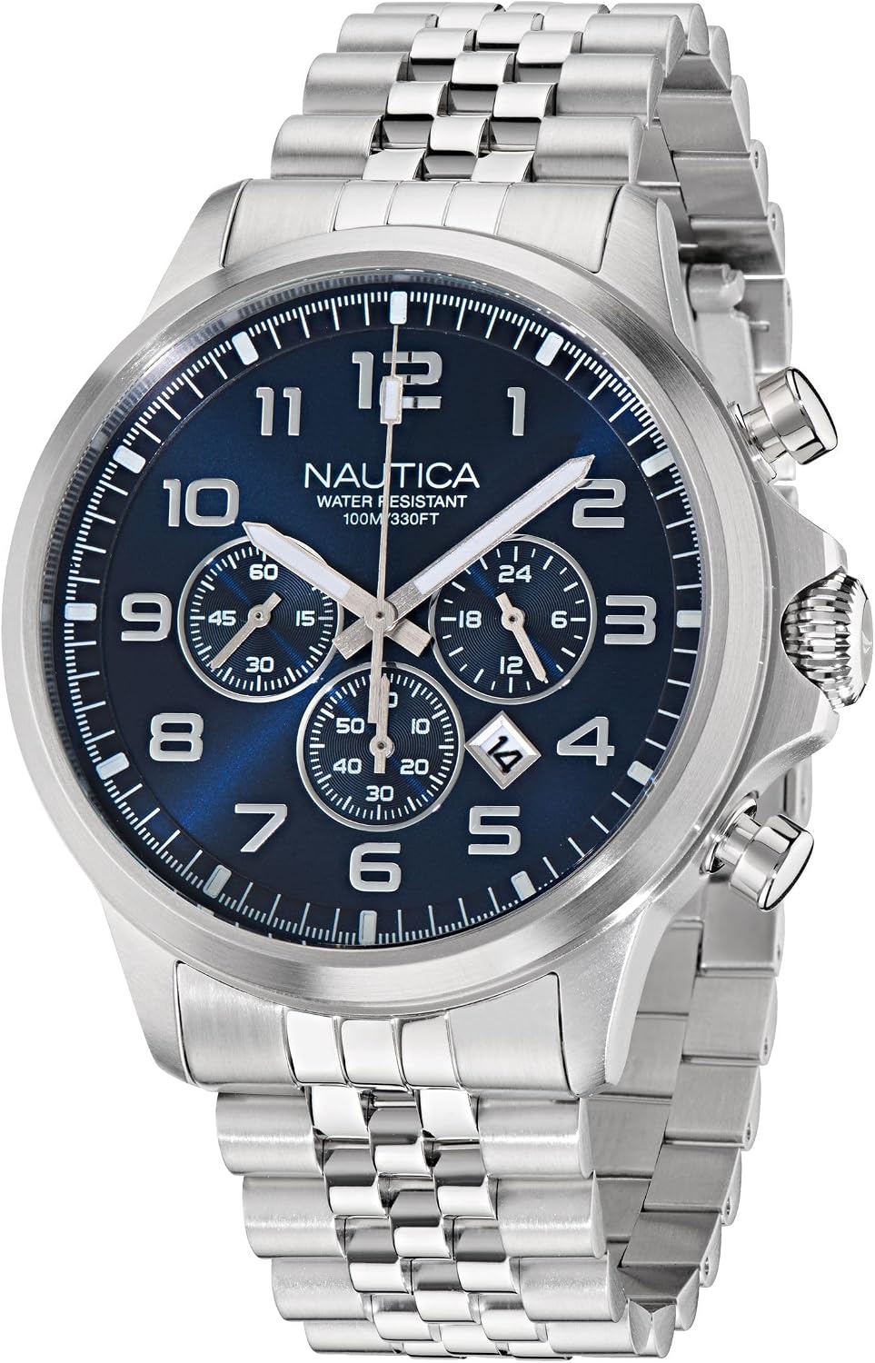 image:imageNautica Mens NCT Blue Ocean Chronograph WatchSilverBlueSilver