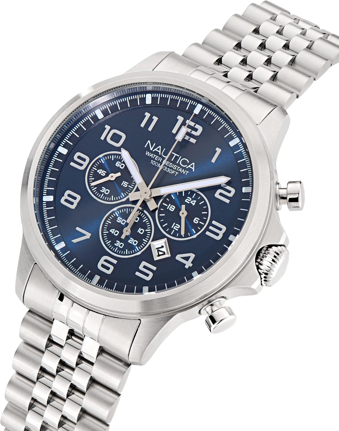 image:imageNautica Mens NCT Blue Ocean Chronograph WatchSilverBlueSilver