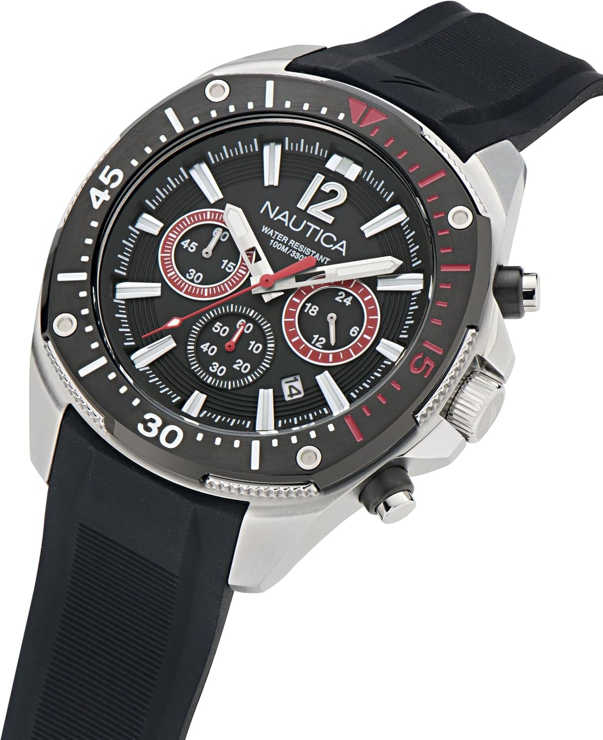 image:imageNautica Mens NCT Blue Sail Chronograph WatchBlackBlackSilver