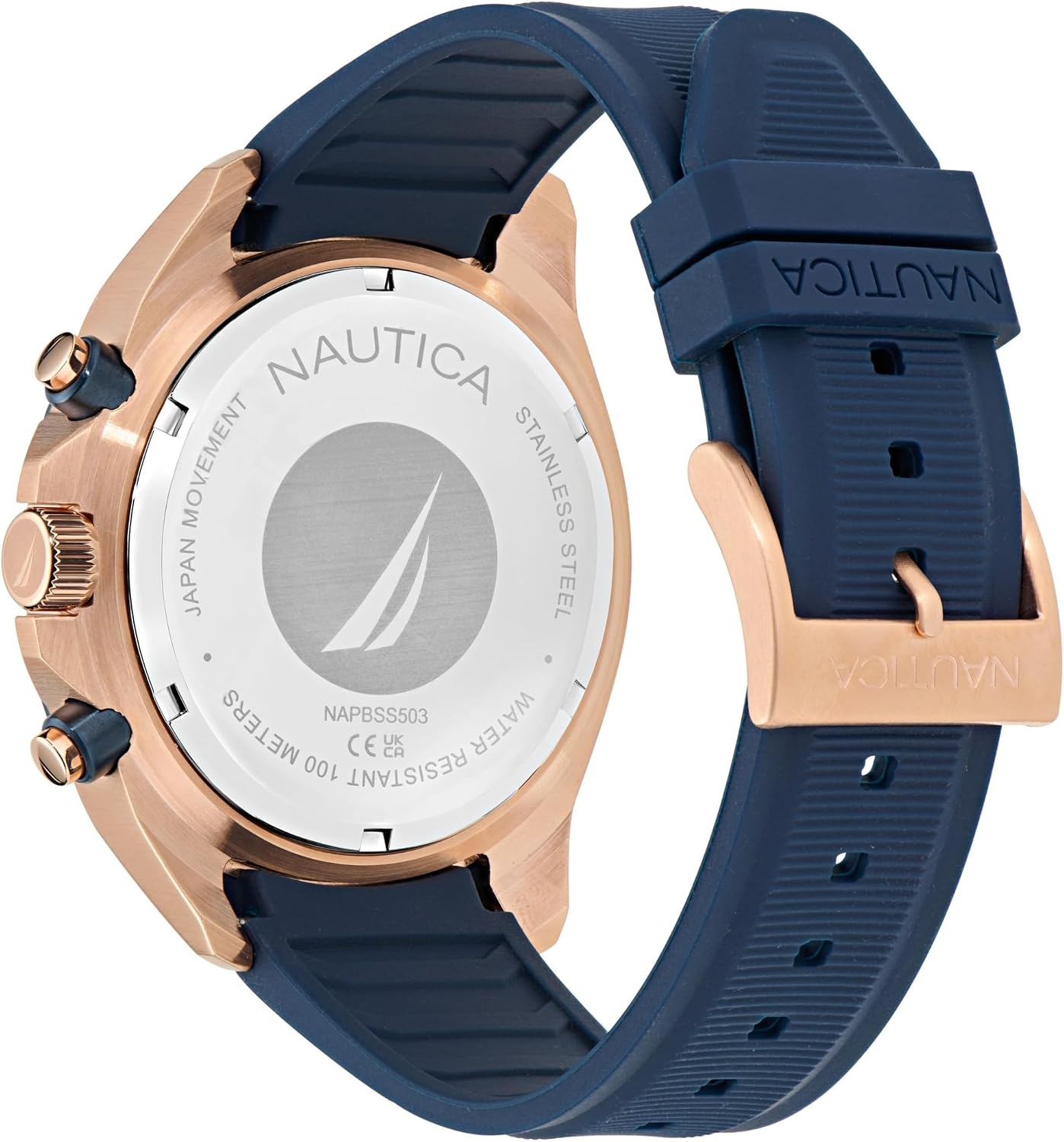 image:imageNautica Mens NCT Blue Sail Chronograph WatchBlueBlueRose Gold