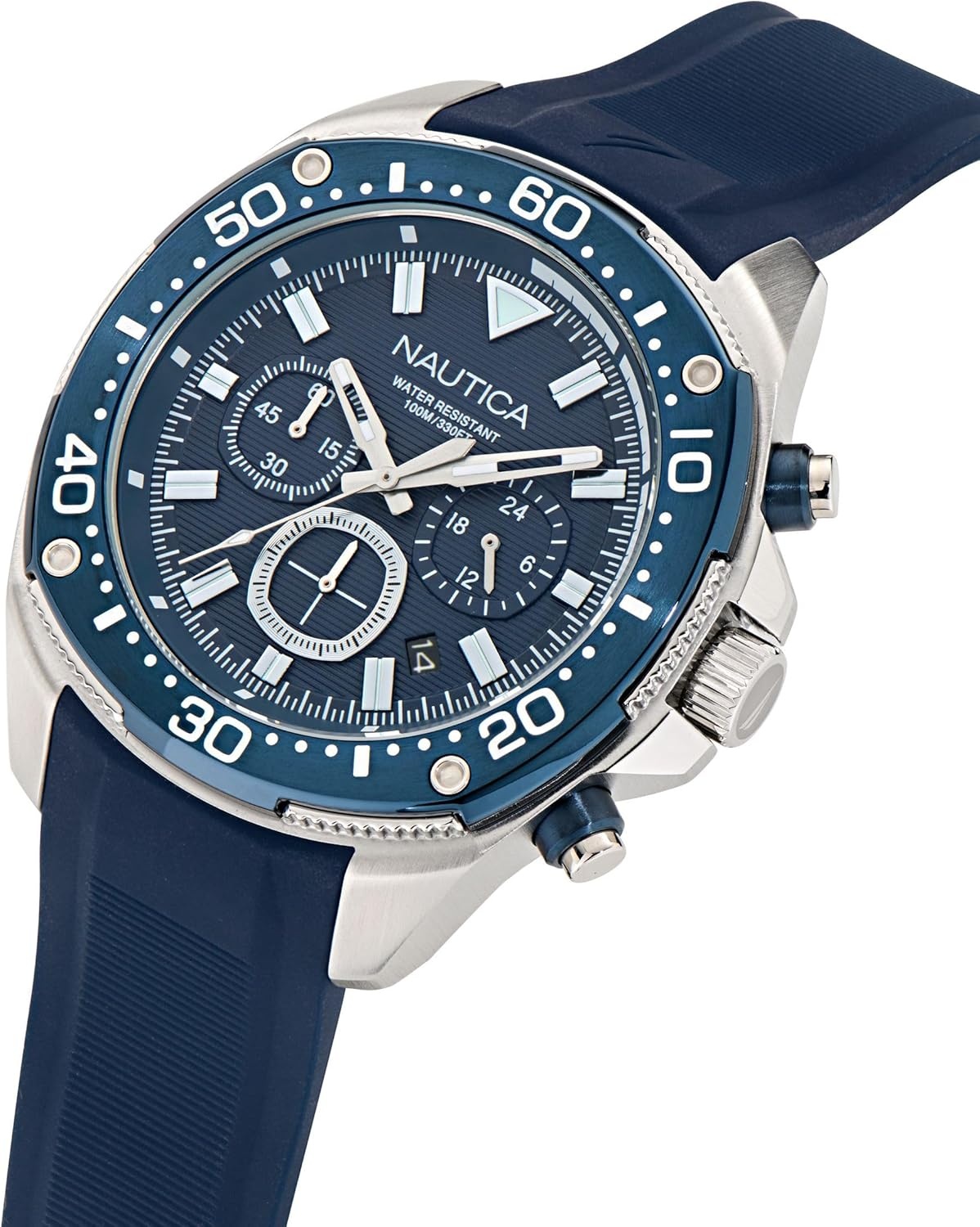 image:imageNautica Mens NCT Blue Sail Chronograph WatchBlueBlueSilver