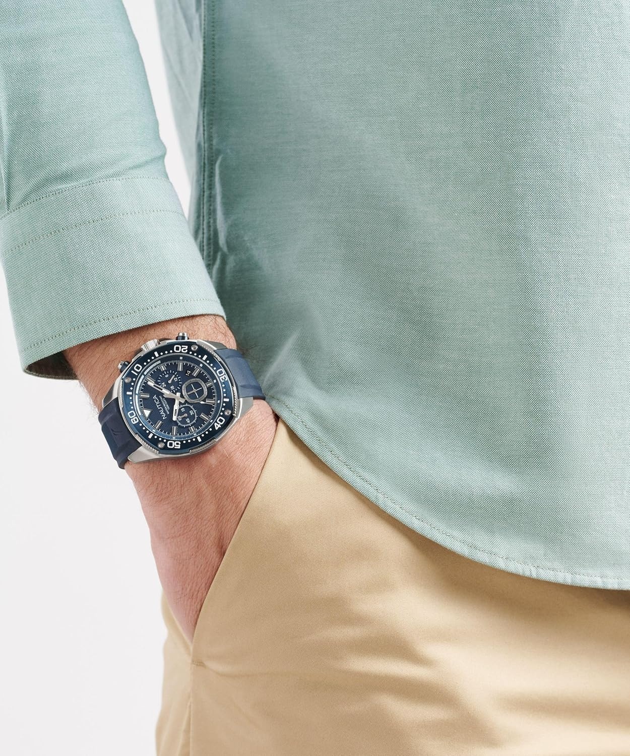 image:imageNautica Mens NCT Blue Sail Chronograph WatchBlueBlueSilver