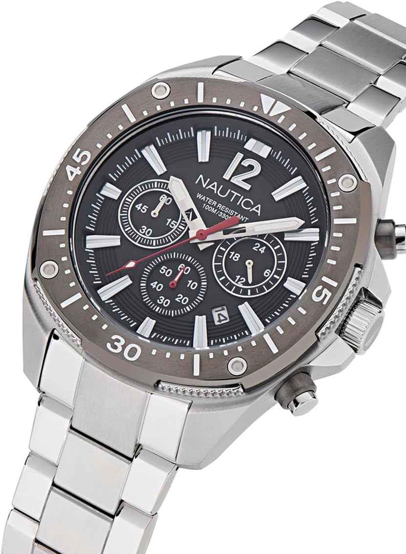 image:imageNautica Mens NCT Blue Sail Chronograph WatchSilverGraySilver