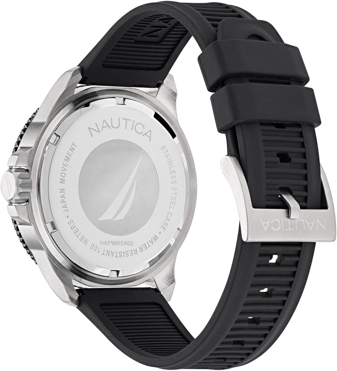 image:imageNautica Mens NCT Windrose 46mm WatchBlackBlack GreenSilver