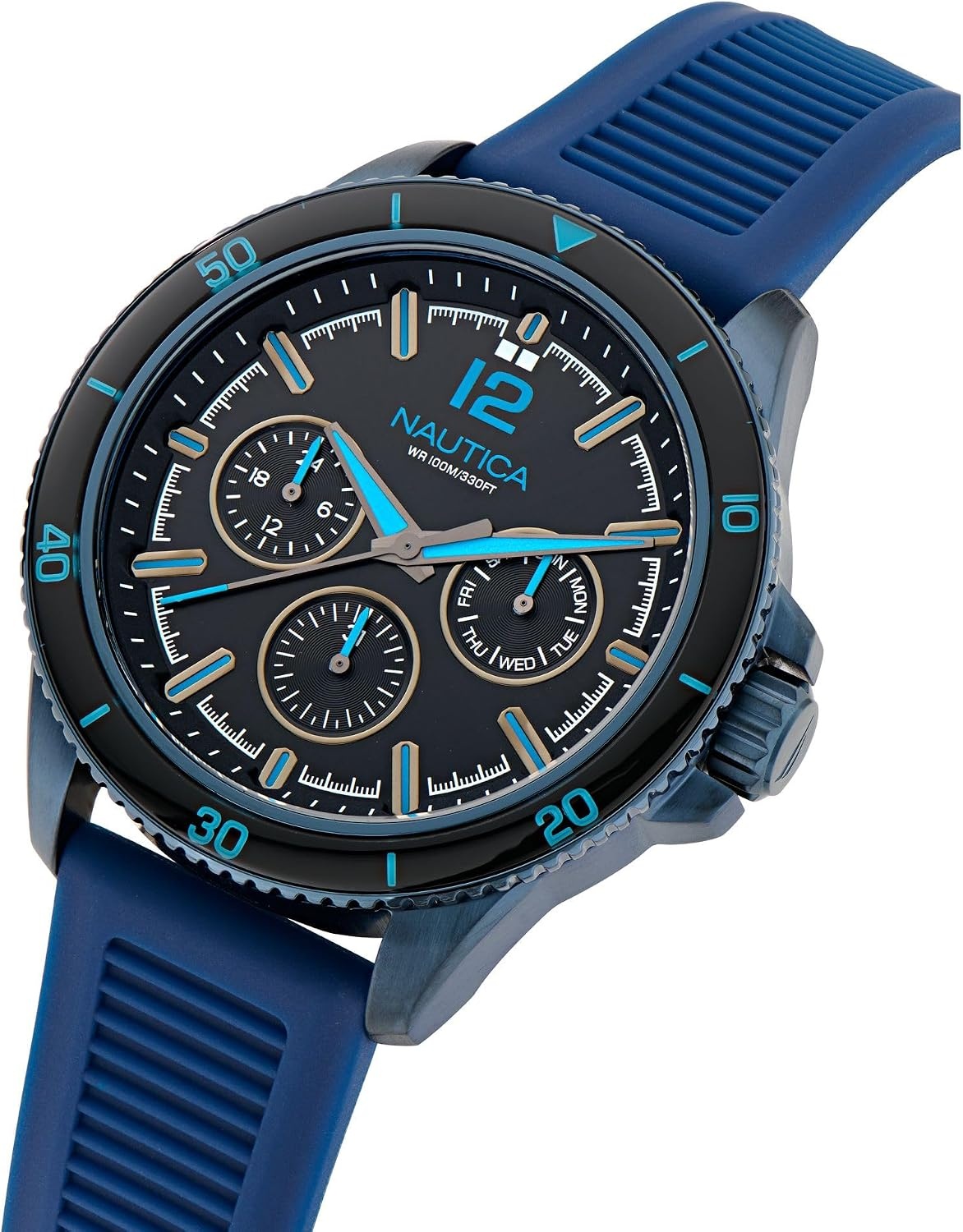 image:imageNautica Mens NCT Windrose 46mm WatchBlueBlackBlue