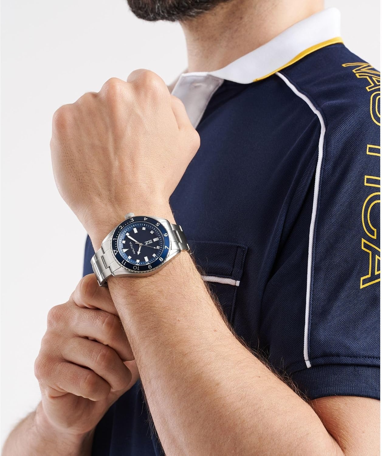 image:imageNautica Mens NS3 Sporty WatchSilverBlueSilver
