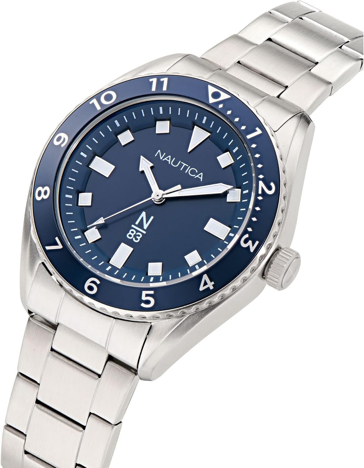 image:imageNautica Mens NS3 Sporty WatchSilverBlueSilver