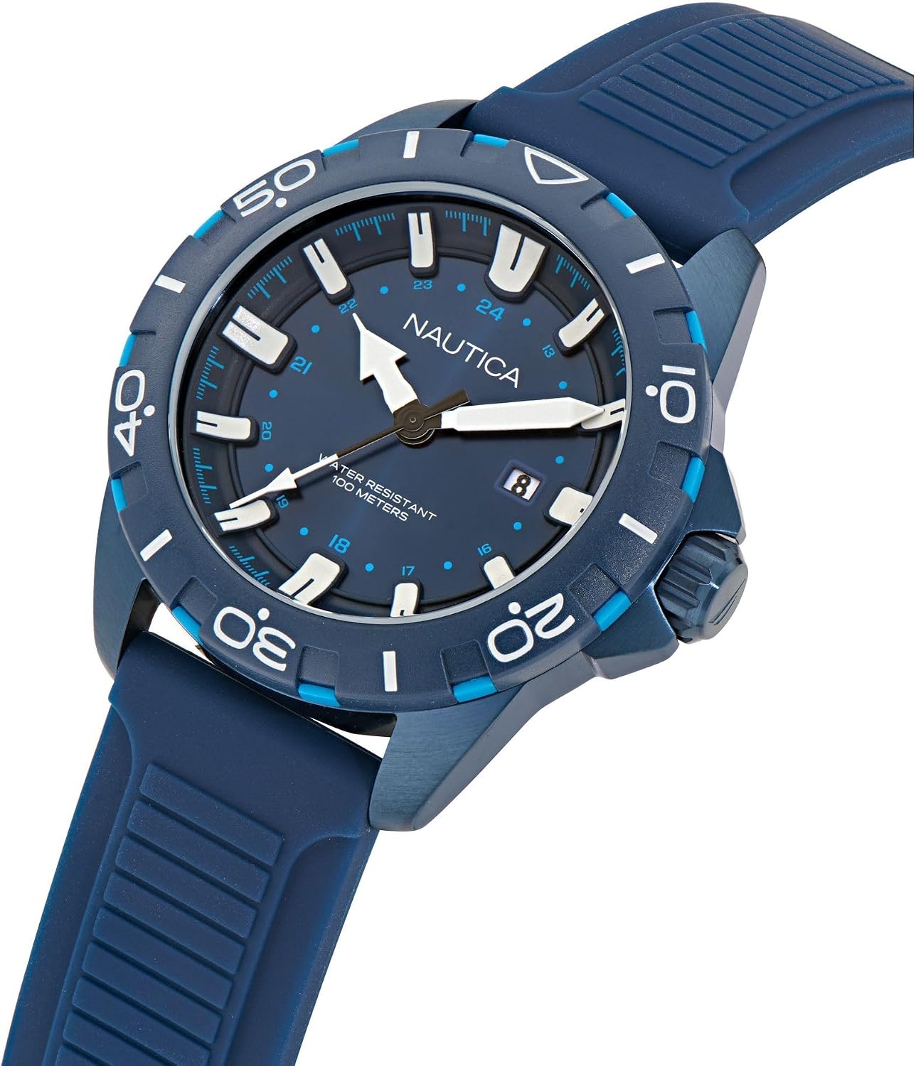image:imageNautica Mens NSR Silicone WatchBlueBlueBlue