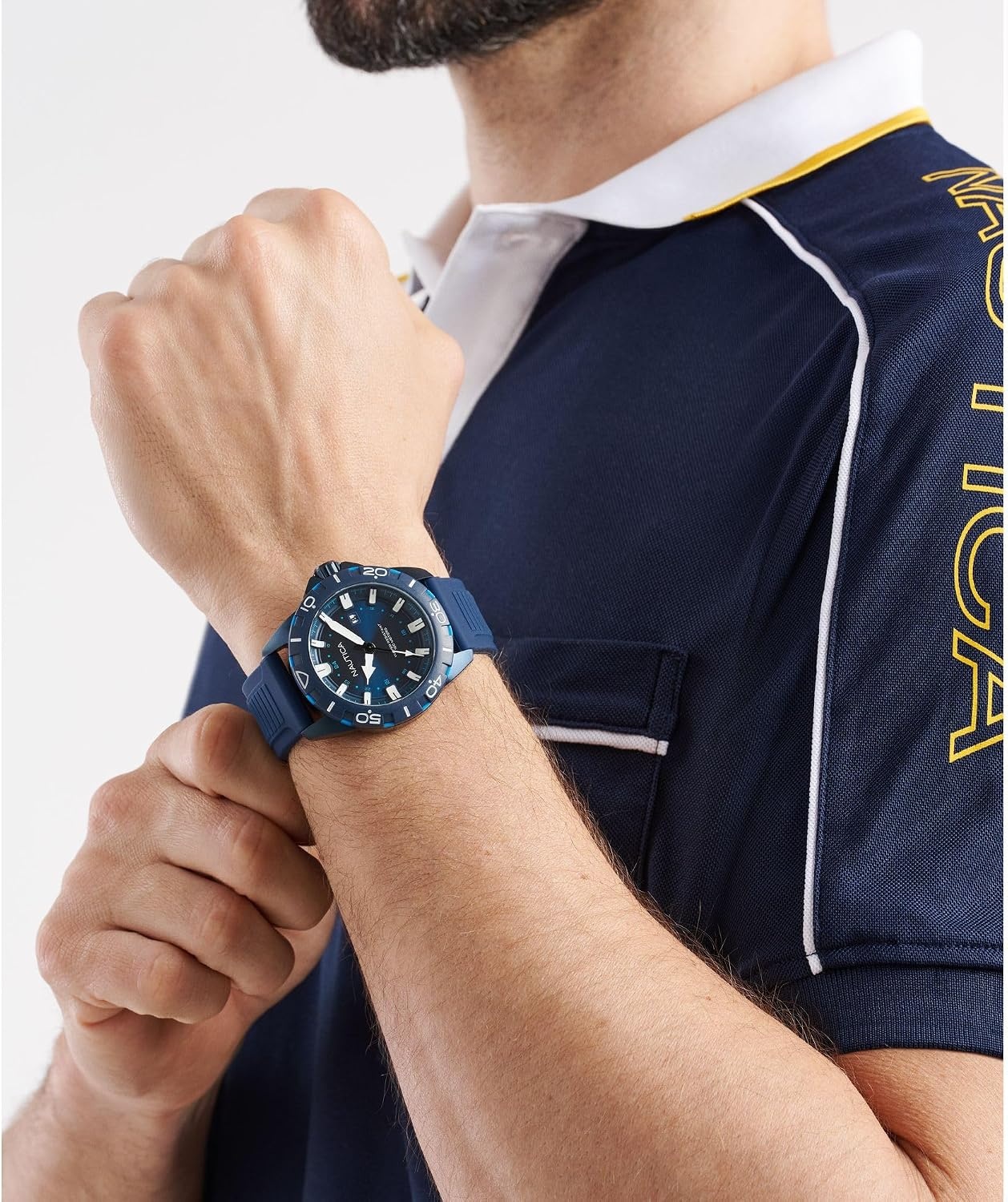 image:imageNautica Mens NSR Silicone WatchBlueBlueBlue