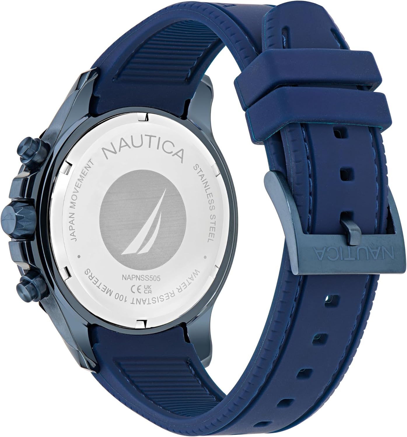 image:imageNautica Mens NST Chronograph 44mm WatchBlueRedBlueBlue