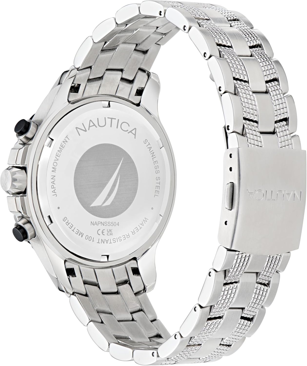image:imageNautica Mens NST Chronograph 44mm WatchSilverBlueRedSilver