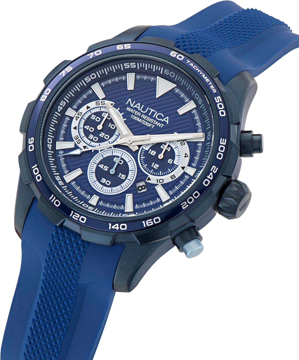 image:imageNautica Mens NST Chronograph 46mm WatchBlueBlueBlue