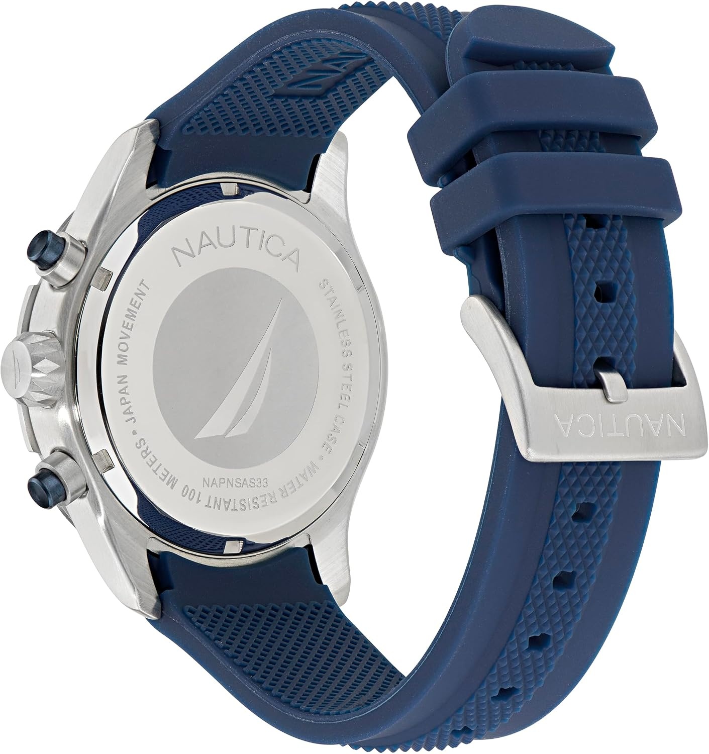 image:imageNautica Mens NST Chronograph 46mm WatchBlueBlueSilver