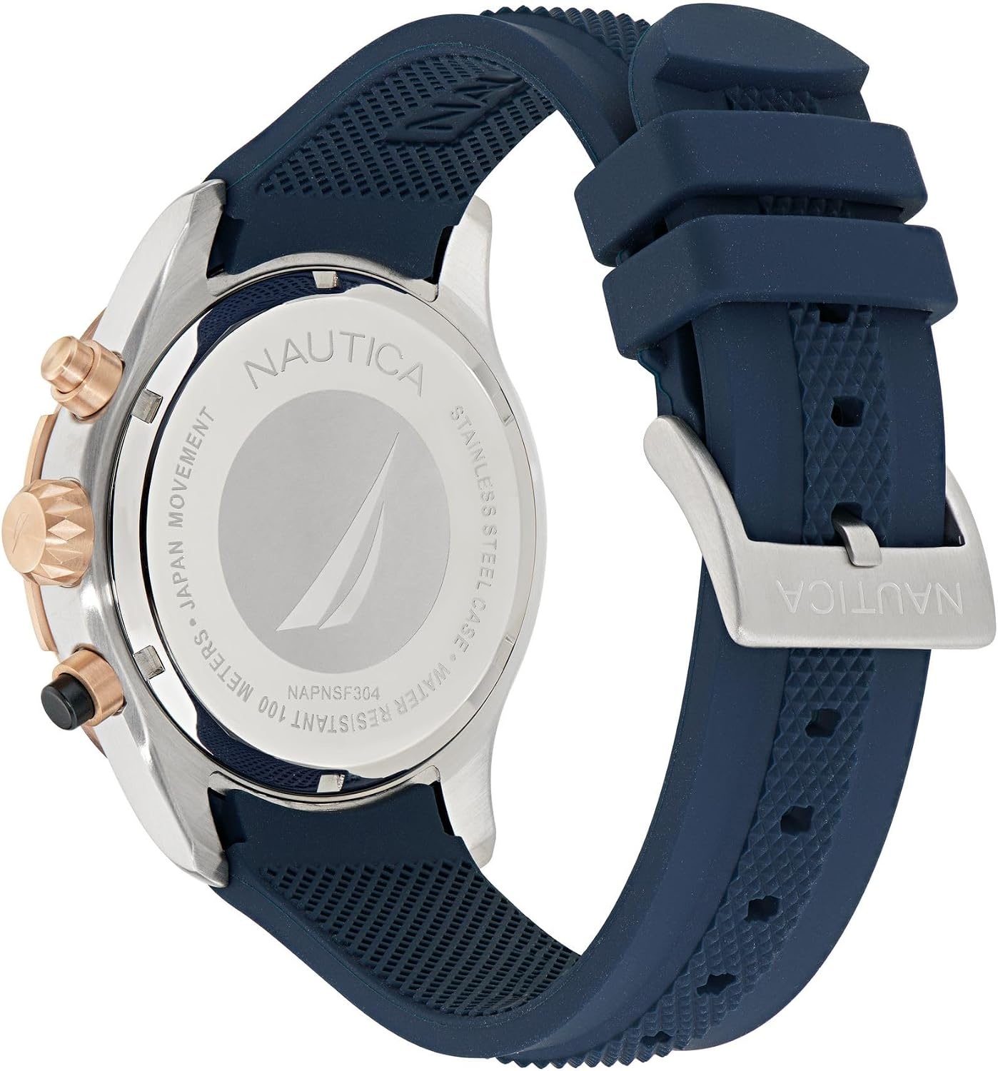image:imageNautica Mens NST Chronograph 46mm WatchNavy BlueBlueRose Gold