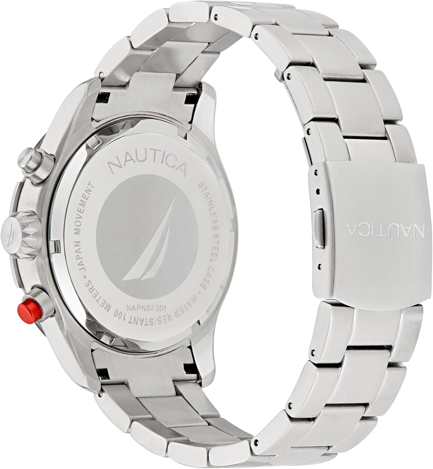 image:imageNautica Mens NST Chronograph 46mm WatchSilverBlackSilver