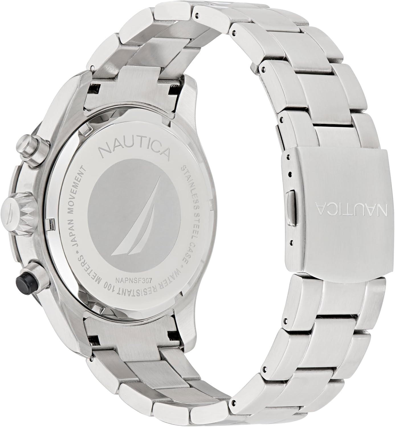 image:imageNautica Mens NST Chronograph 46mm WatchSilverBlueBlueSilver