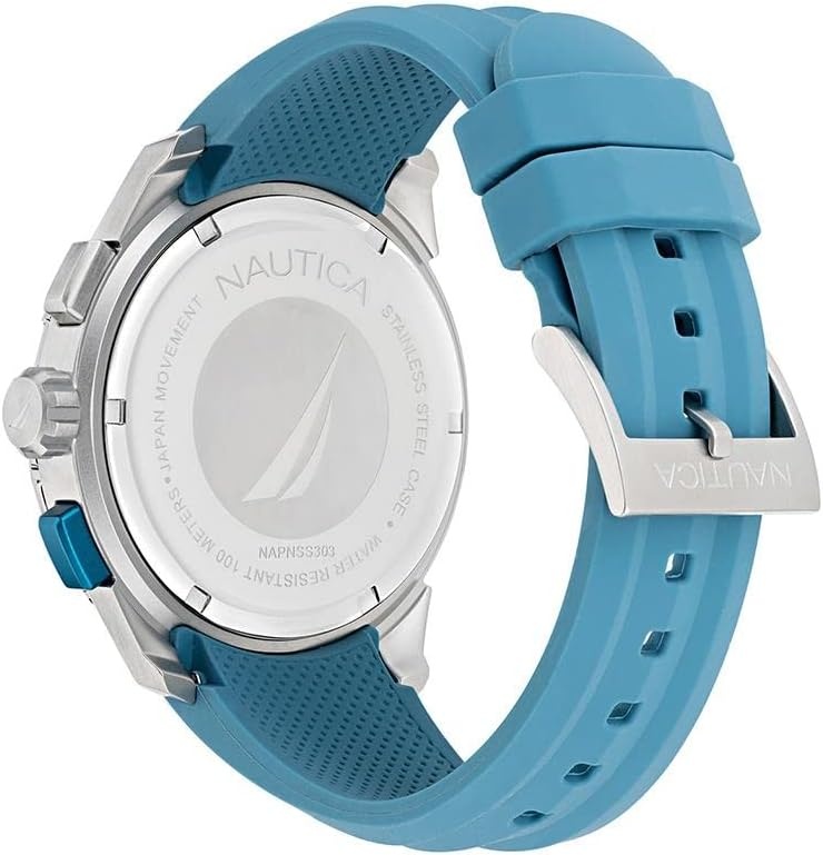 image:imageNautica Mens NST Chronograph 47mm WatchLight BlueLight BlueSilver