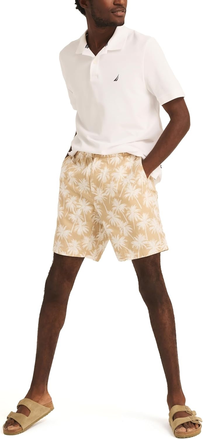 image:imageNautica Mens Nautica 85 Printed Linen Deck ShortTwill Chino