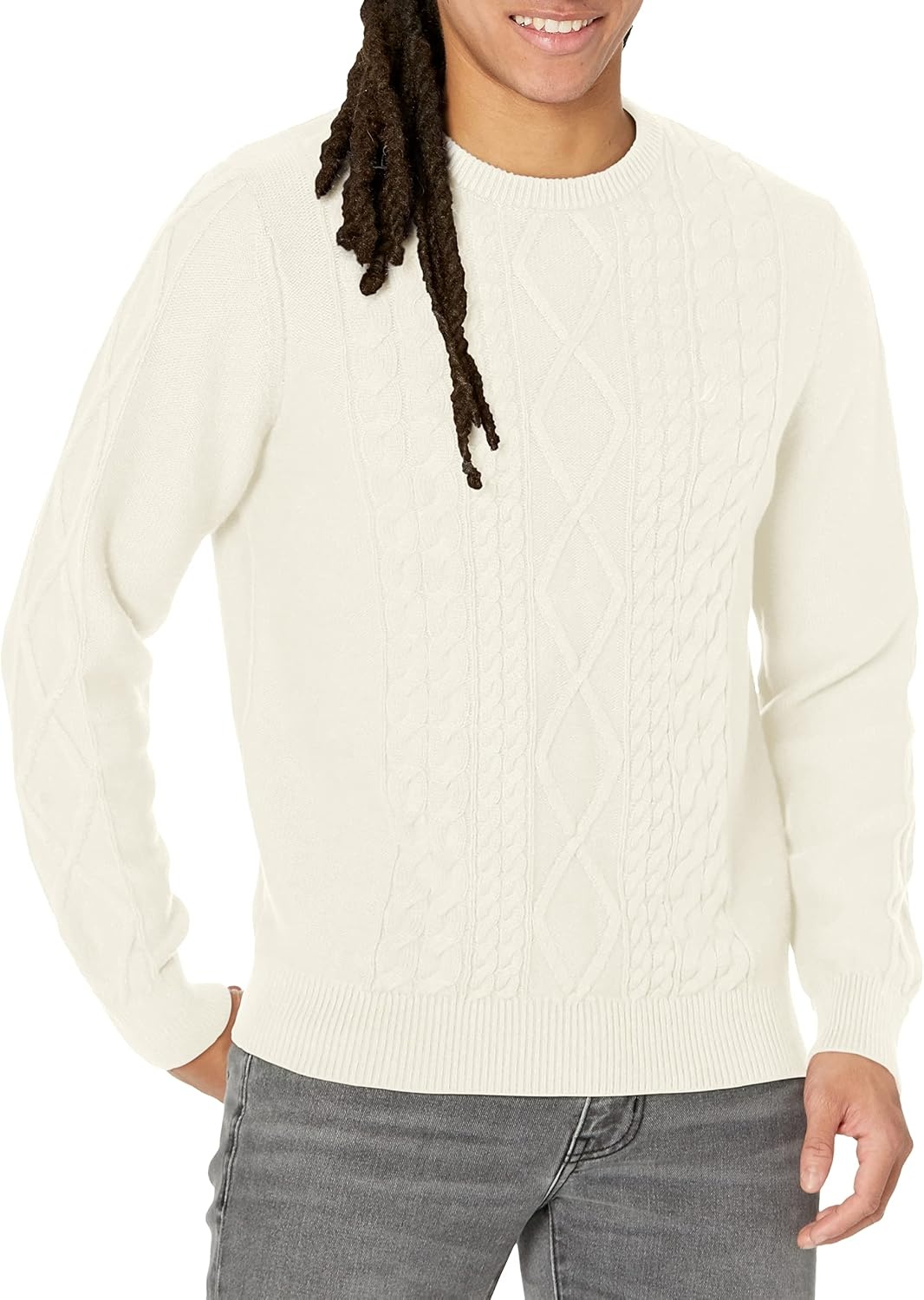 image:imageNautica Mens Nautica CableKnit SweaterSweaterSail Cream